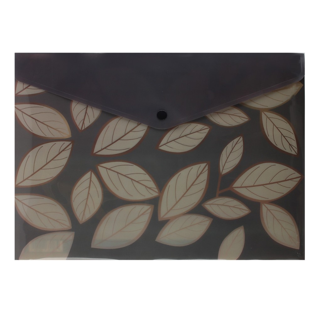 Папка конверт на кнопке "Грация", А4, серо-коричневый