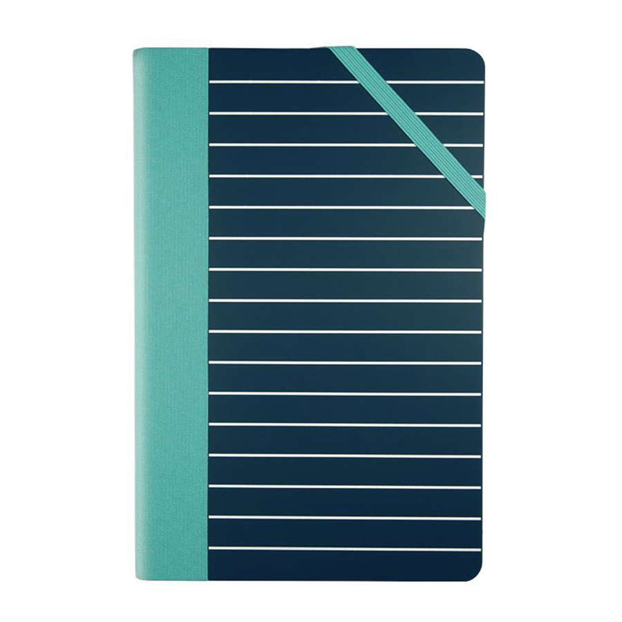 Блокнот "Medium Stripes", А5, 208 листов, клетка, голубой, черный