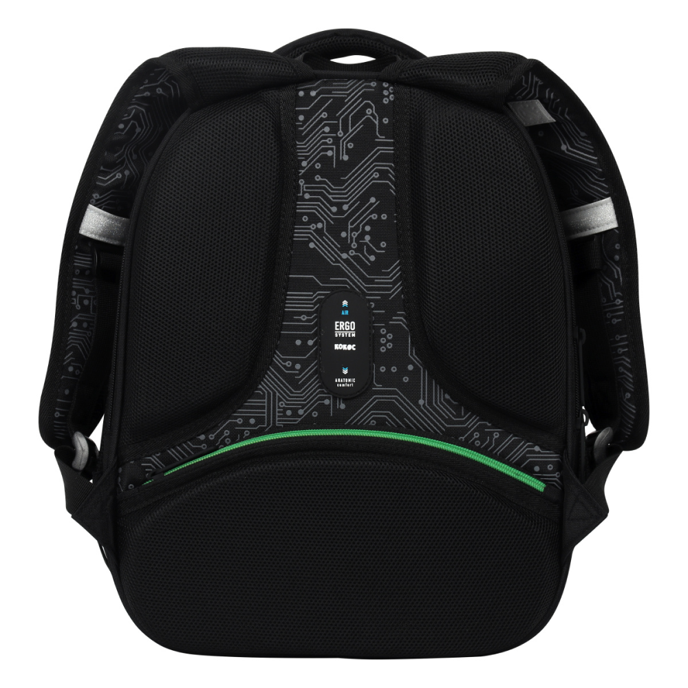 Рюкзак школьный "COMFORT Light System", черный, зеленый - 10