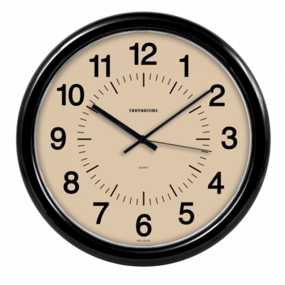 Часы настенные круглые "21200281", пластик, черный