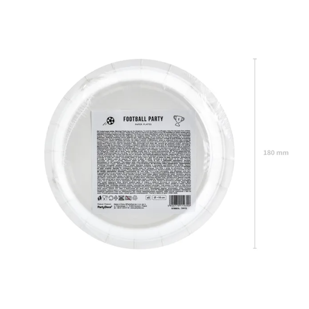 Тарелка бумажная "Футбол", 18 см, 6 шт - 3