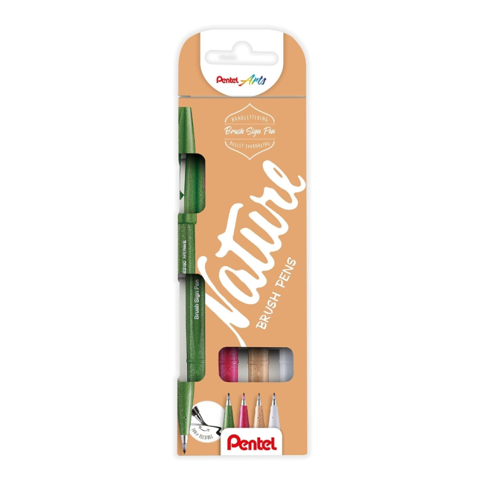 Маркер-кисть "Brush Sign pen. Nature", 4 шт