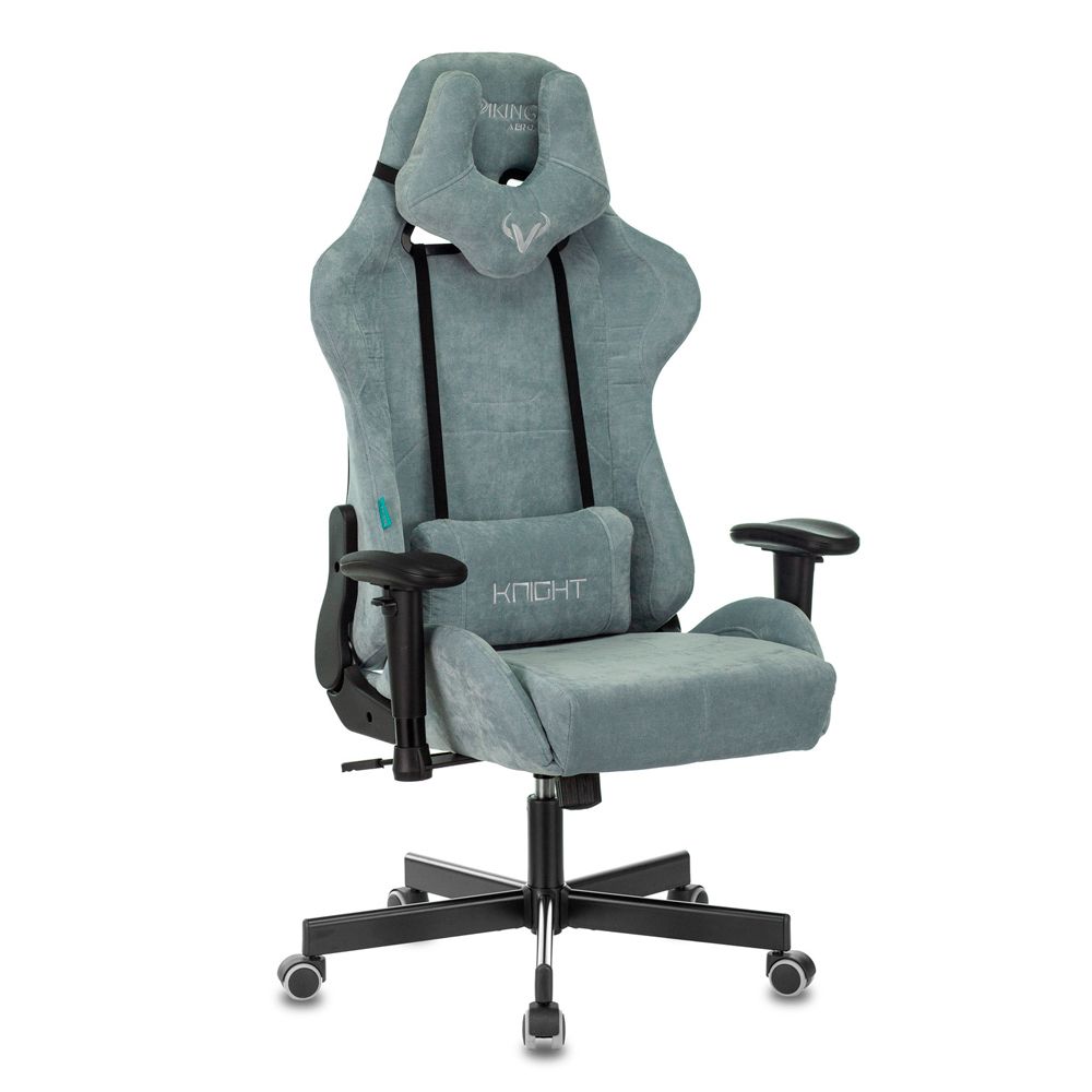Кресло игровое Бюрократ VIKING "KNIGHT LT28 FABRIC", ткань, металл, серо-голубой 