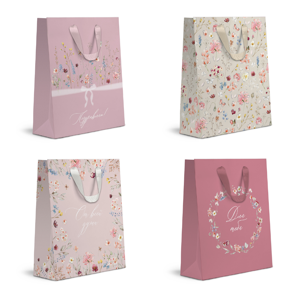 Пакет бумажный подарочный "Italy Garden LVT", 25.5х31.5х11 см, ассорти