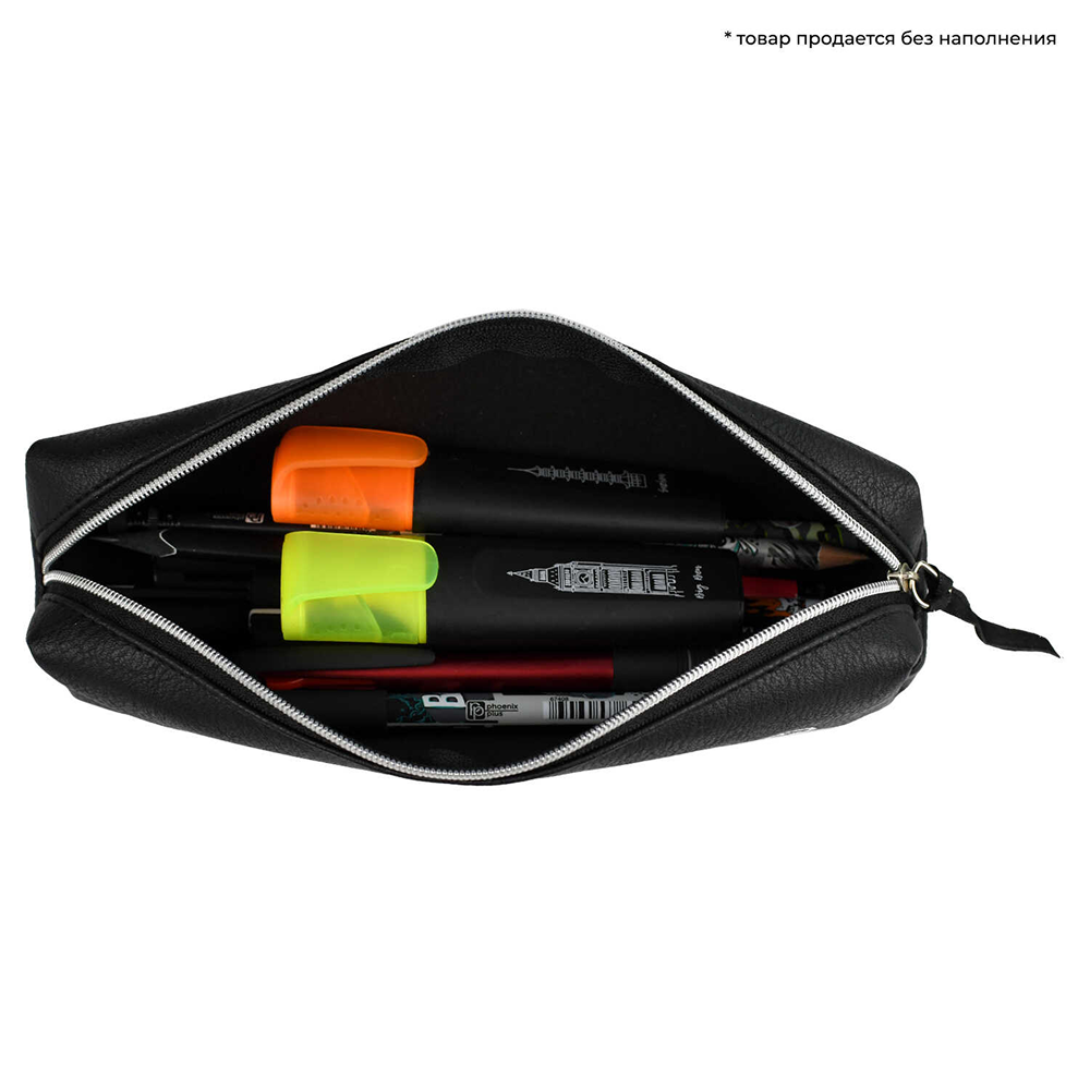 Пенал "Никакой агрессии только игнор", 1 отделение, черный - 5