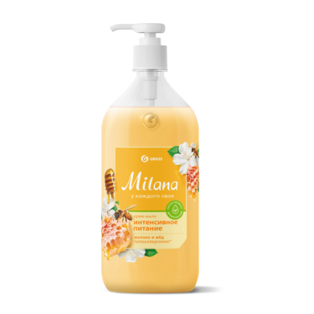 Крем-мыло "Milana", 1 л, молоко и мед
