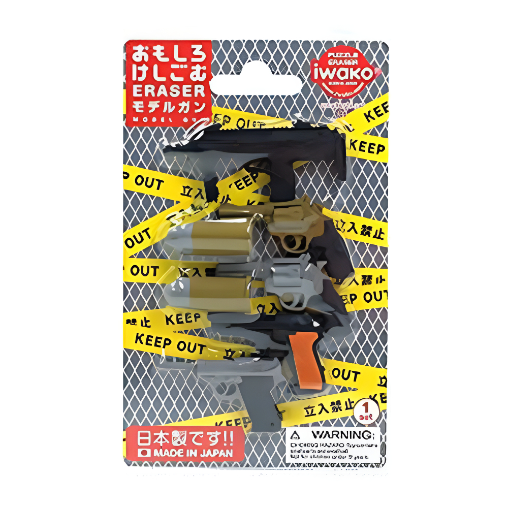 Набор ластиков "IWAKO Model Gun", 6 шт, ассорти