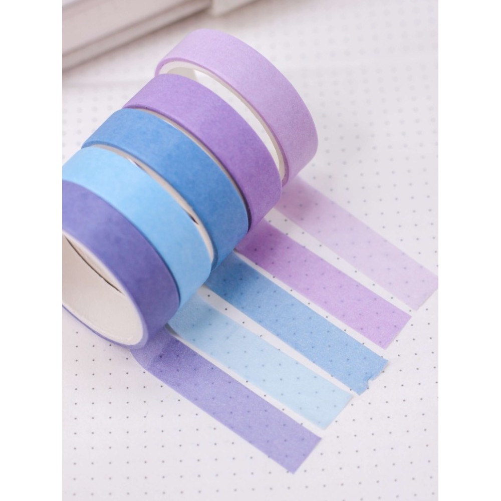 Клейкая лента "Multicolor tone purple-blue", 10х2 мм/м, ассорти