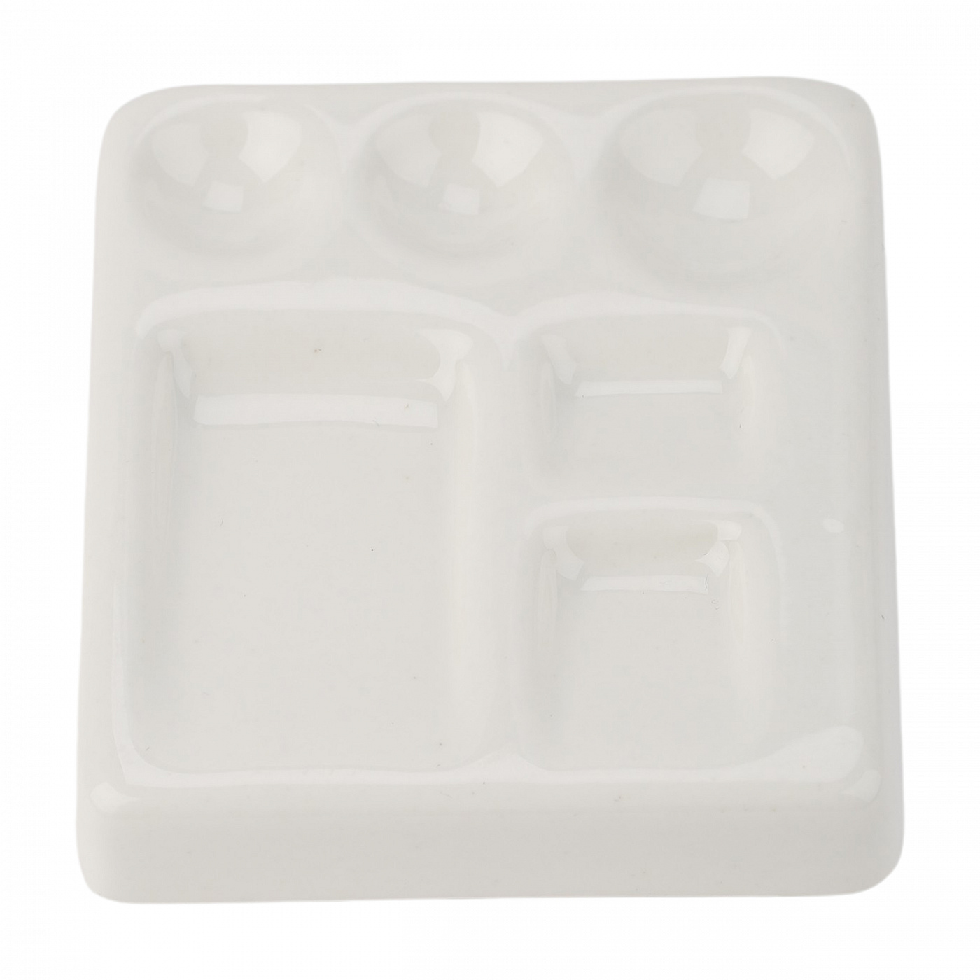 Палитра фарфоровая "Белые ночи", прямоугольная, 6 ячеек