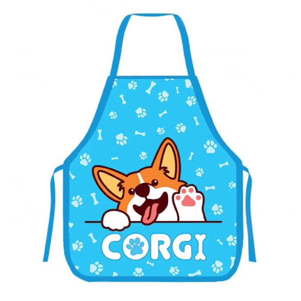 Фартук для труда Пчелка "Милые корги", голубой