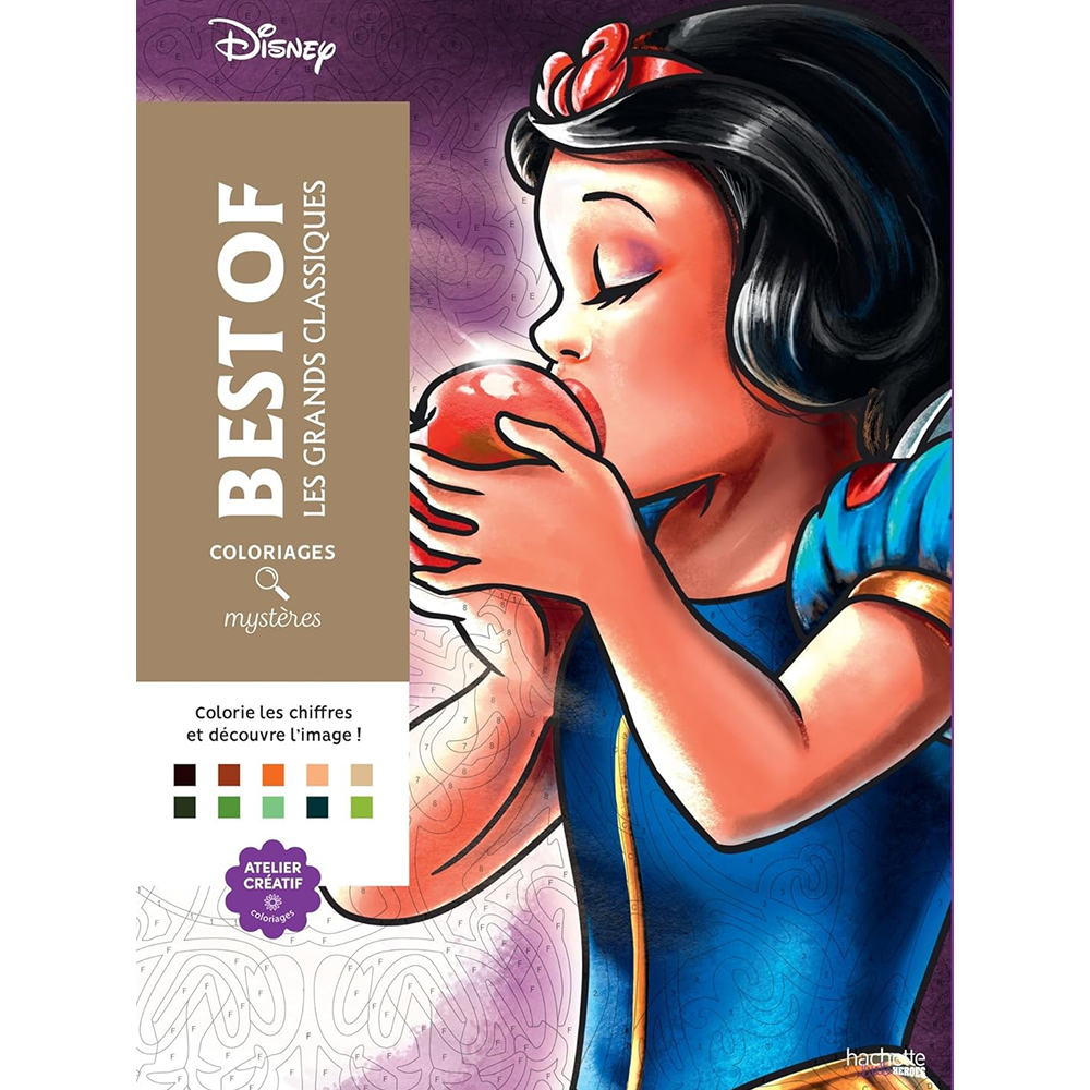 Раскраска по номерам на французском языке "Coloriages mystères Disney - Les Grands classiques. Best of"
