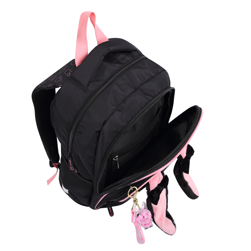 Рюкзак школьный "COMFORT Life Cat fun", черный, розовый - 3