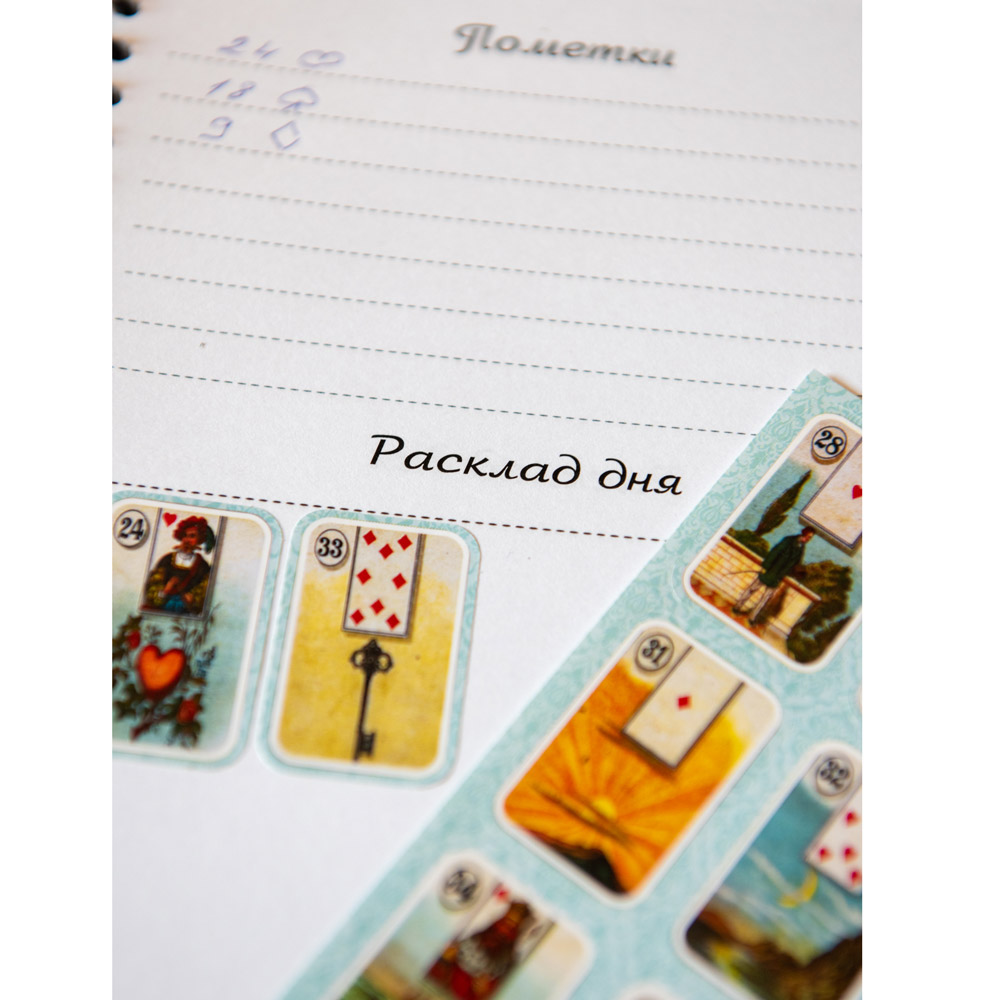 Дневник "Оракул Ленорман + 4 комплекта по 36 карт-наклеек в виде карт Ленорман" - 6