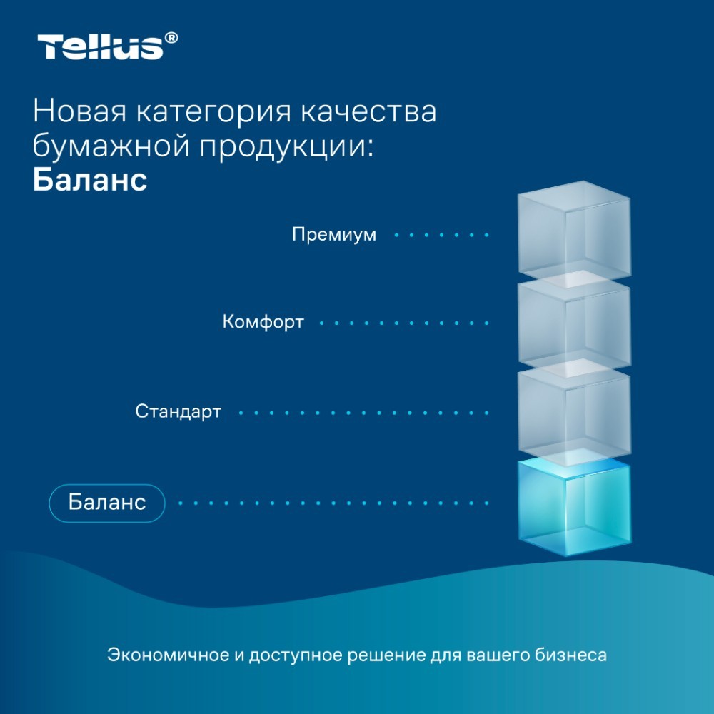 Полотенца бумажные Tellus Моносложение Баланс HT3, листовые, 1 слой, 250 листов - 9
