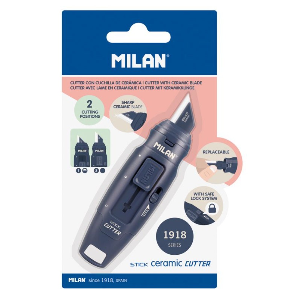 Нож для бумаги керамический "Milan", 2 см, синий