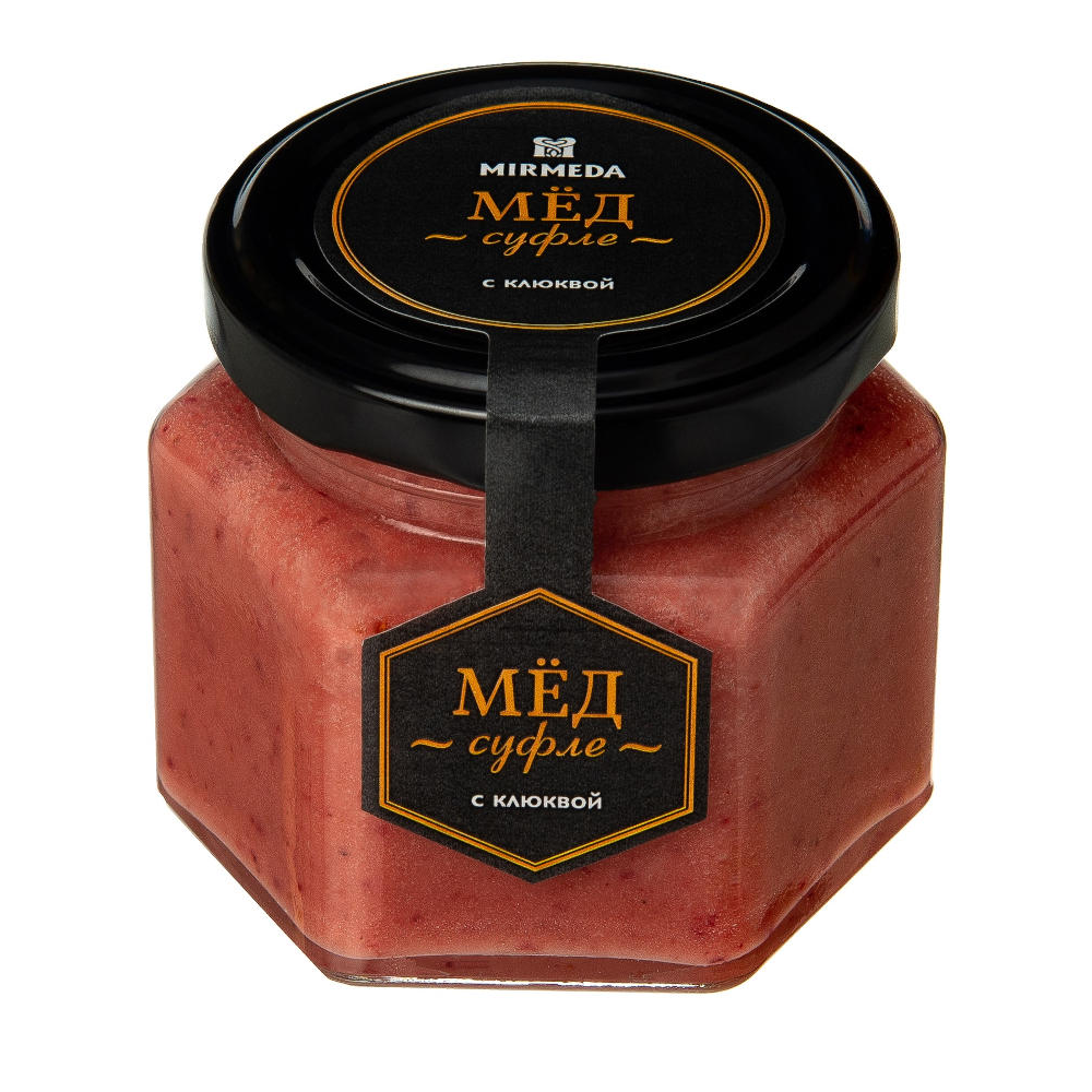Мёд-суфле "Mirmeda" с клюквой, 150 гр