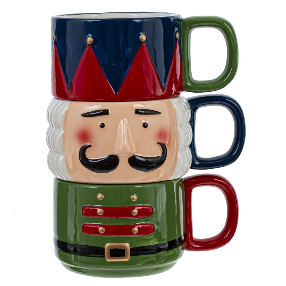 Кружка "Щелкунчик", керамика, 300 мл, разноцветный, набор 3 шт