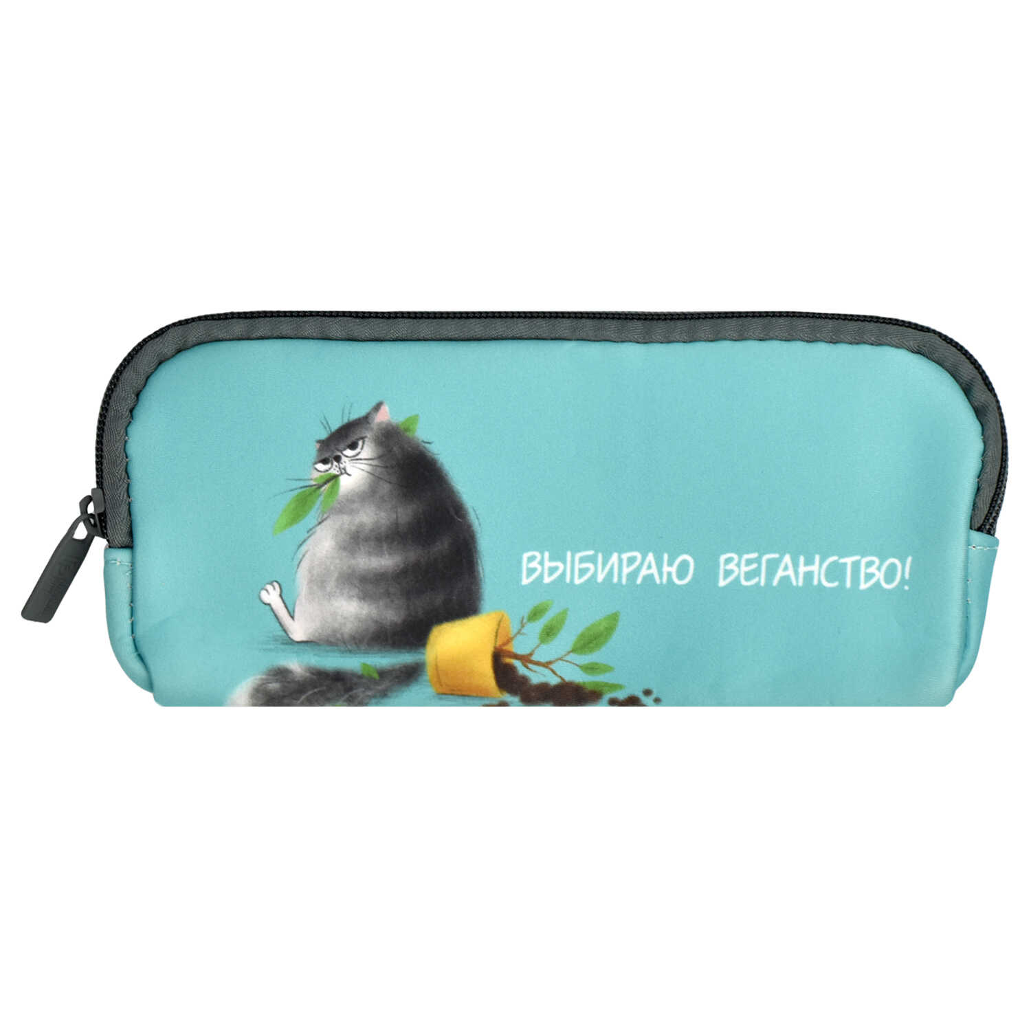 Пенал "Озорные котики" 1 отделение, голубой - 4