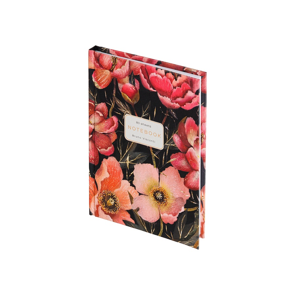 Блокнот "Flora. Pink Blossom", A6, 80 листов, клетка, черный, розовый