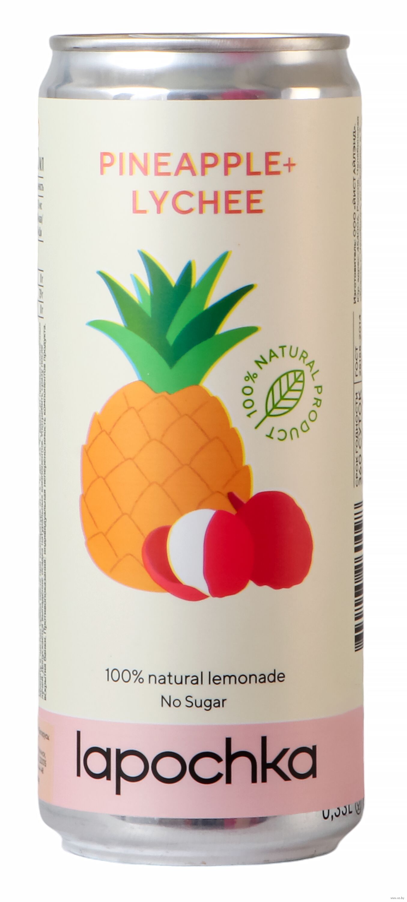 Напиток "Lapochka" вкус ананаса и личи 0,33 л., жестян. банка