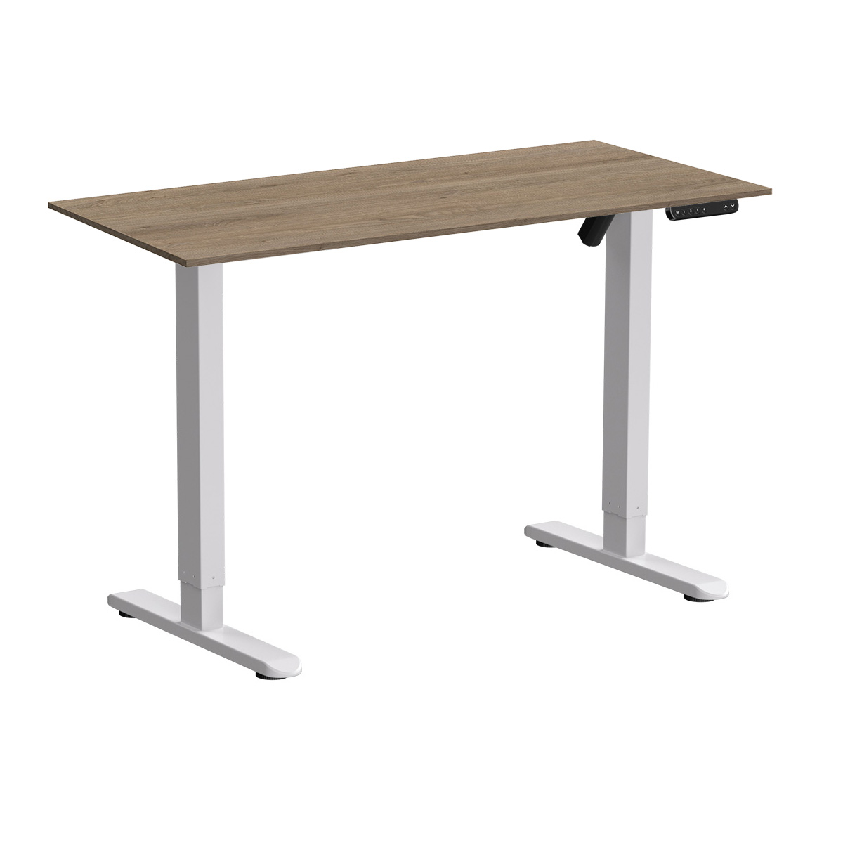 Стол с электроприводом WellDesk Basic 1300x675х18 белый/дуб денвер трюфель (9191460+9072454)