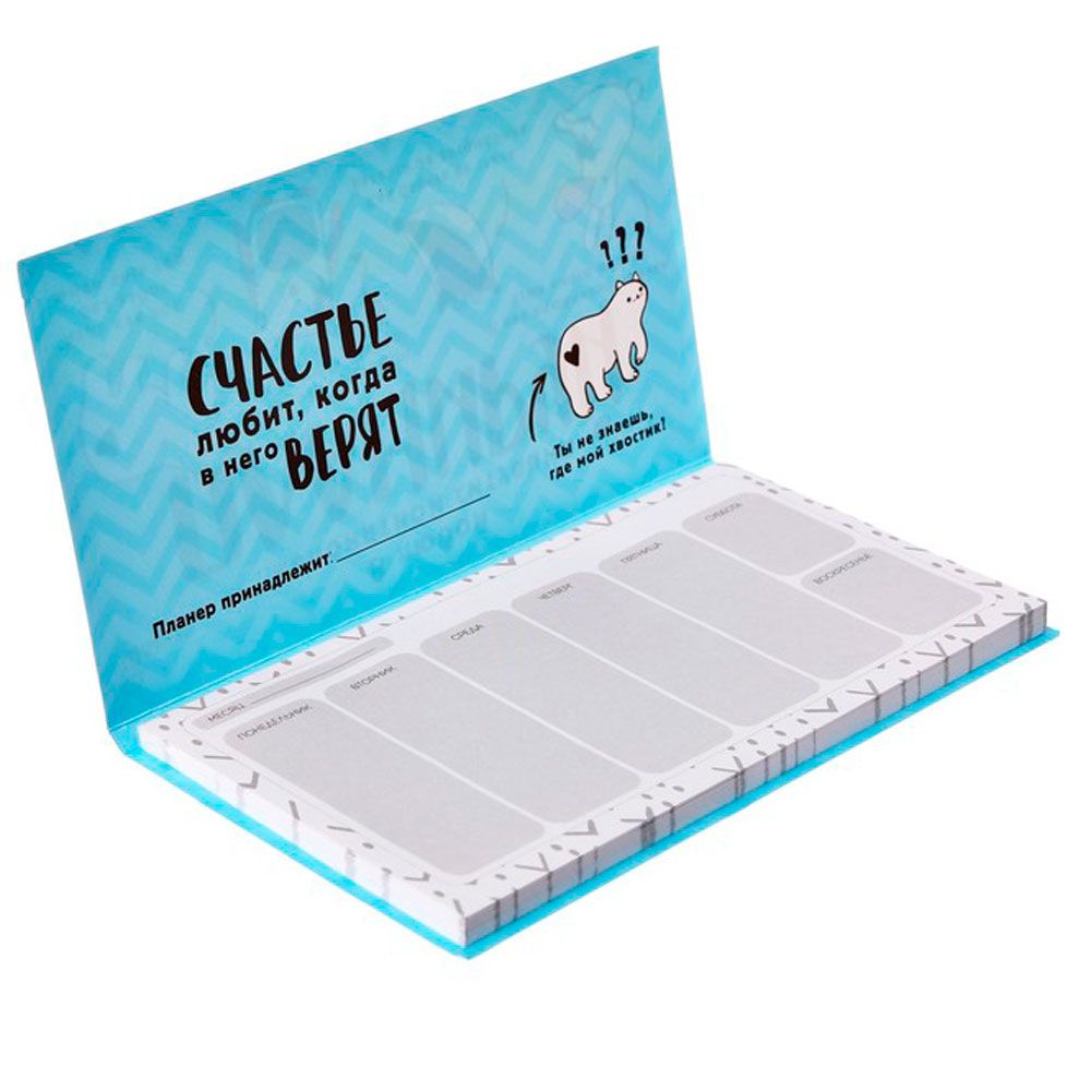 Блокнот-планер "В любой непонятной ситуации планируй", 95x175 мм, 50 листов, разноцветный - 2