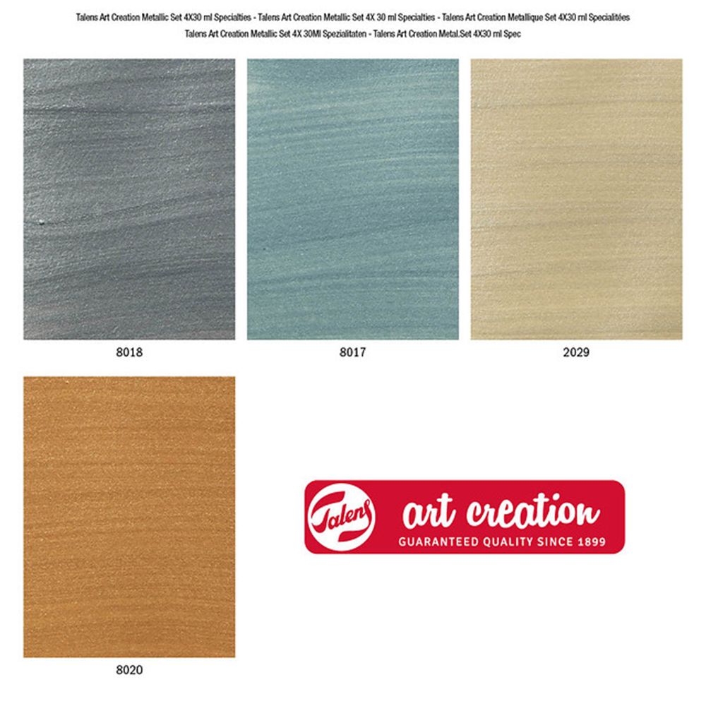 Набор красок декоративных "METALLIC" дополнительный, 4 цвета, 30 мл