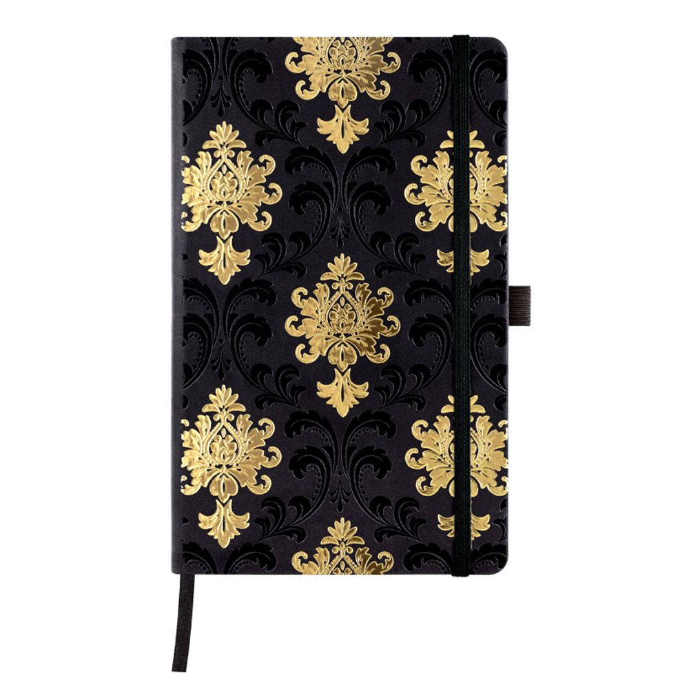 Блокнот Castelli Milano "Baroque Gold", А5, 96 листов, линейка, черный, золотой