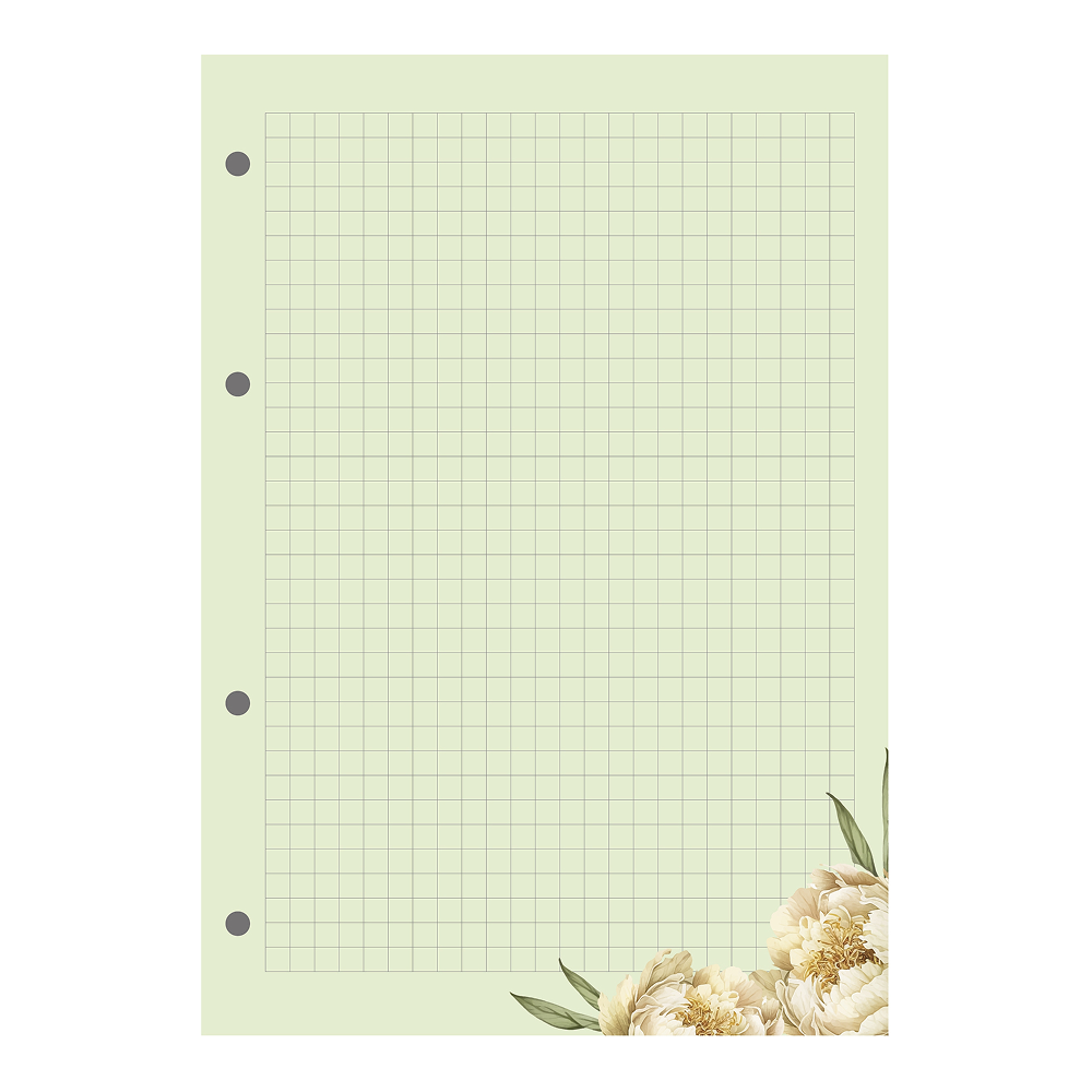 Сменный блок для тетради на кольцах "Peony", A5, 50 листов, клетка