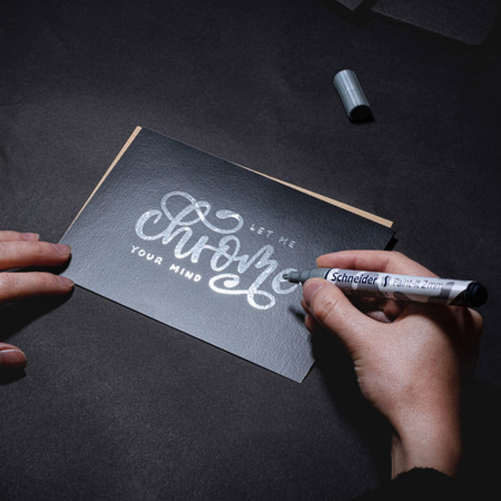 Маркер жидкий хром "Paint-It 061", 2 мм, хром металлик - 4