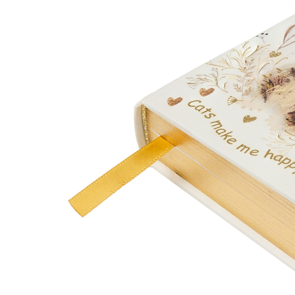 Ежедневник недатированный "Love me. Милый котик", А7, 416 страниц, белый, золотой