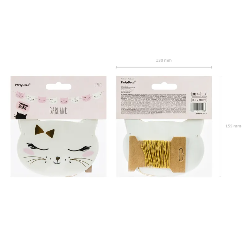 Гирлянда бумажная "Котики", 1,4 м, ассорти - 4