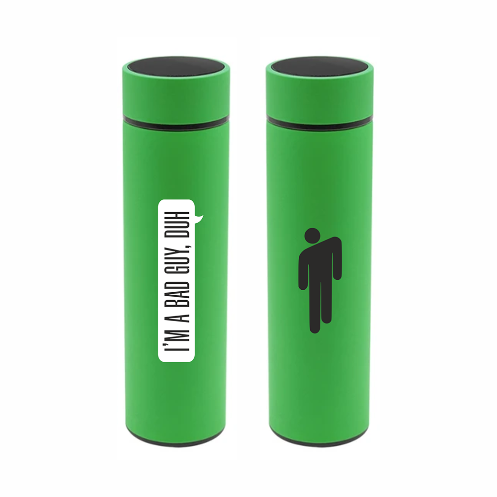 Термос с дисплеем «I’m a bad guy», софт-тач, зеленый