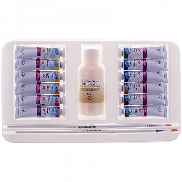 Краски акриловые "Ладога" 12 цв., 18 мл., подарочный