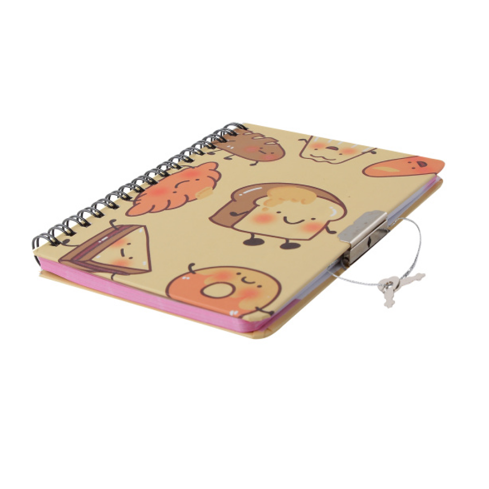 Блокнот "Хлебушек", А6, 60 листов, линейка, на замке, коричневый - 5