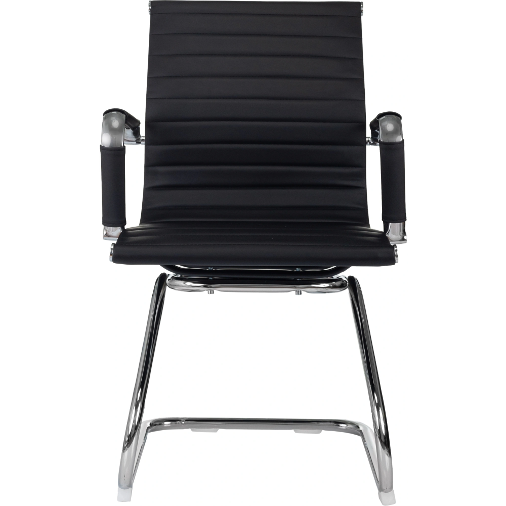 Кресло на полозьях "Бюрократ CH-883-LOW-V", экокожа, черный, металл хром