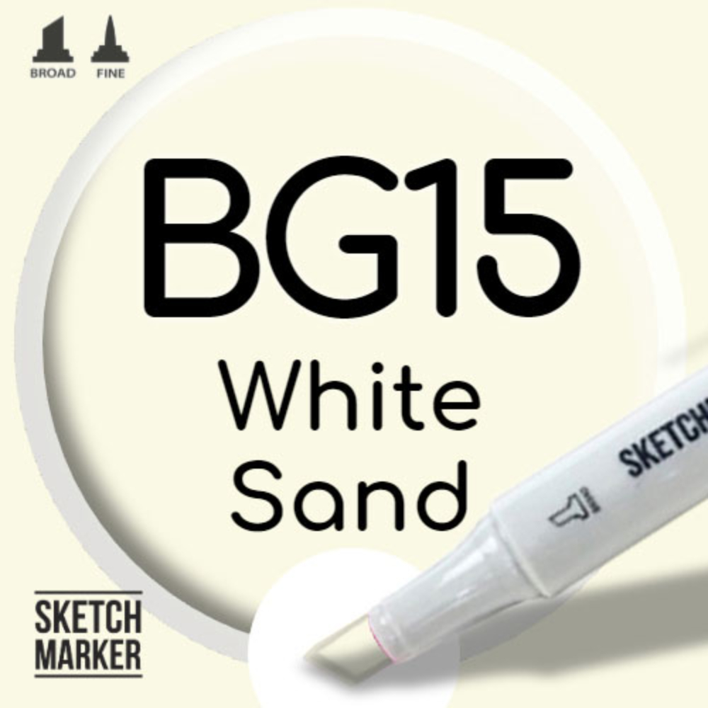 Маркер художественный "Brushmarker", двухсторонний, BG15 белый песок