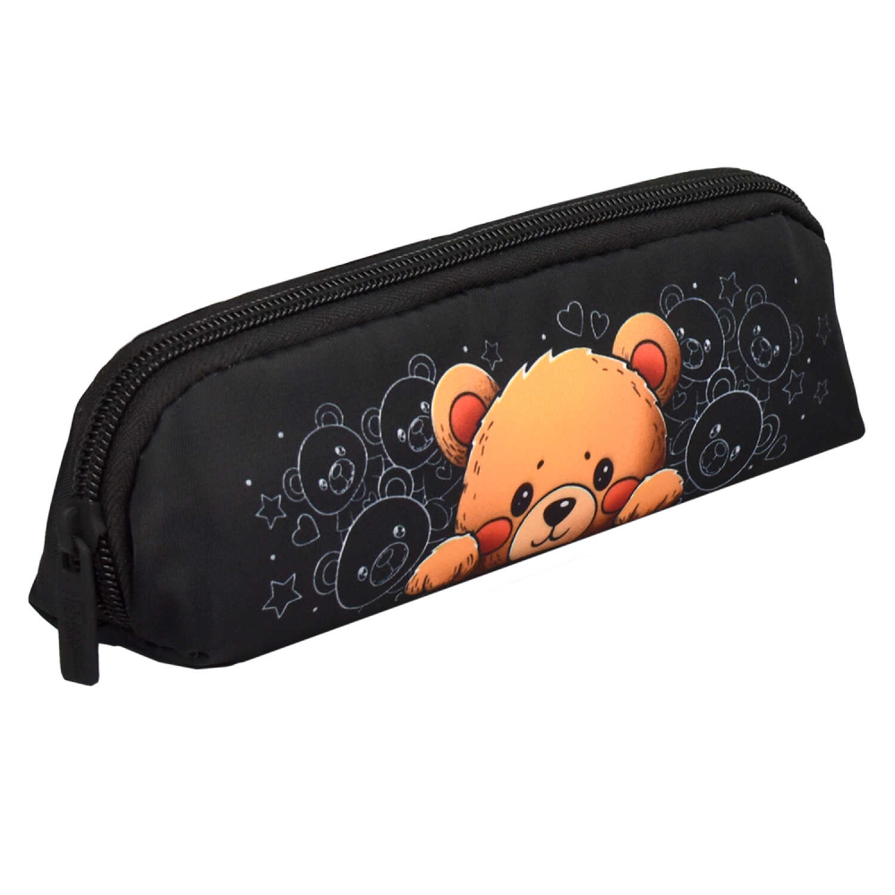 Пенал Феникс+ "Мишка" 1 отделение, черный