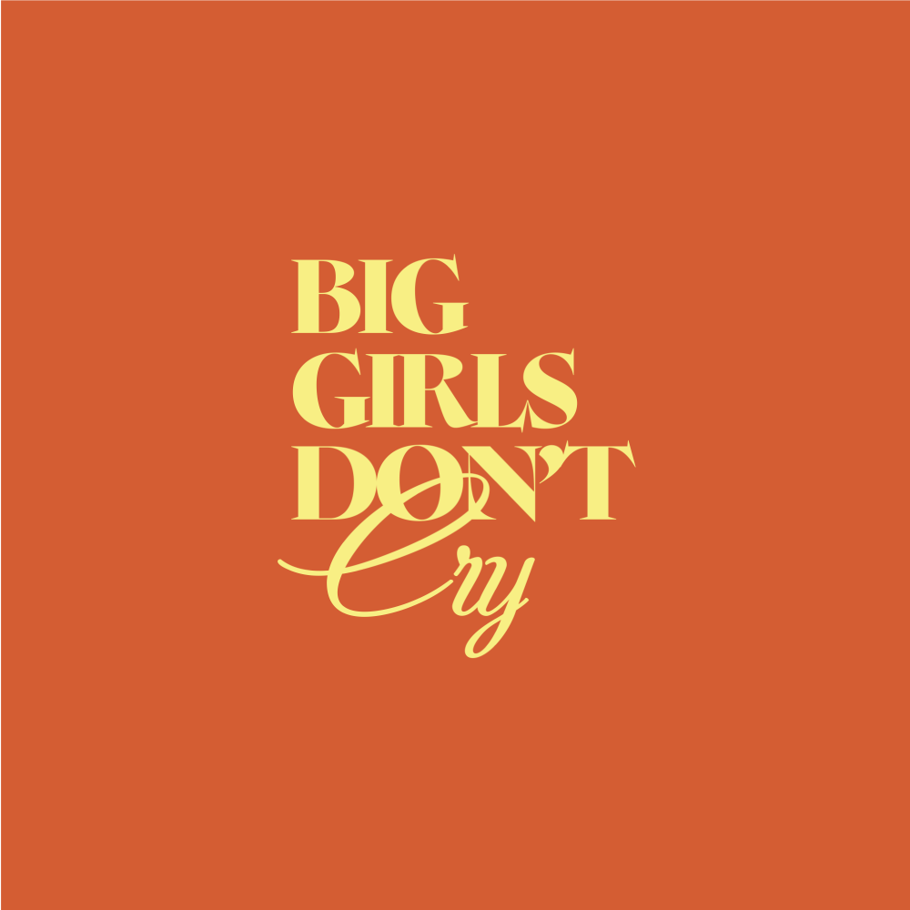 Кружка "Big girls don’t cry", 360 мл, фарфор, оранжевый, белый
