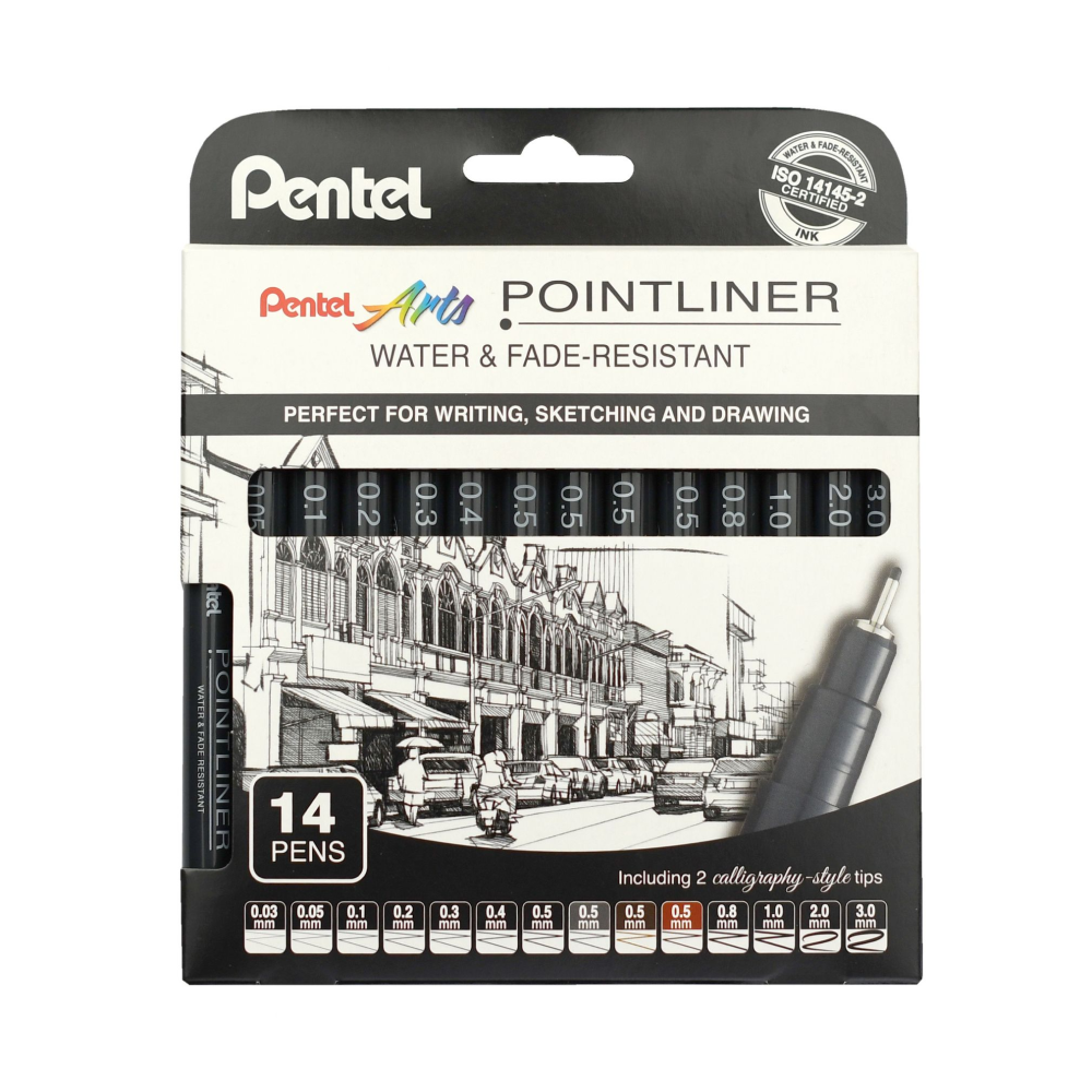 Набор ручек капиллярных "Pointliner", 14 шт, ассорти