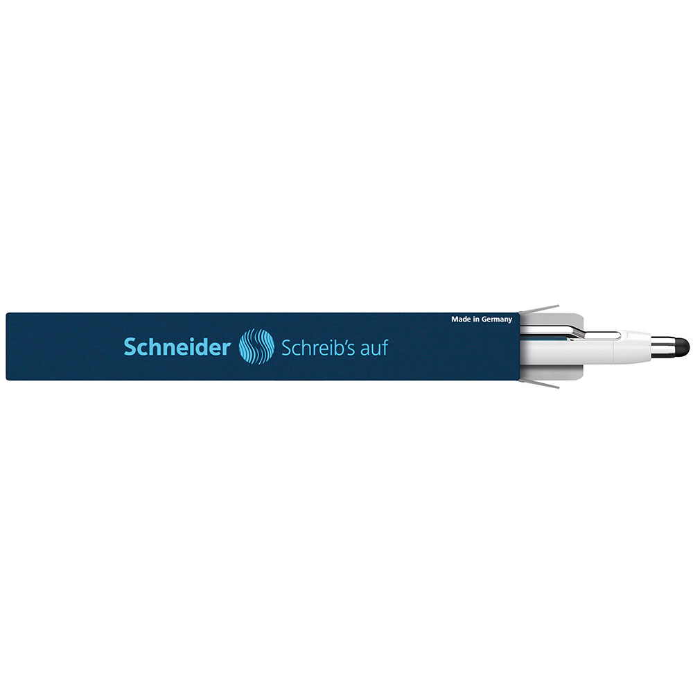 Ручка шариковая автоматическая "Schneider Epsilon Touch", белый, голубой, стерж. синий - 4