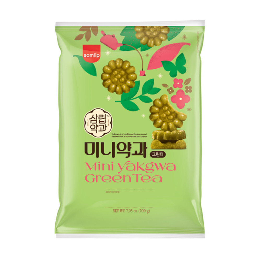 Печенье "Samlip Mini Yakgwa" со вкусом зеленого чая, 200 г