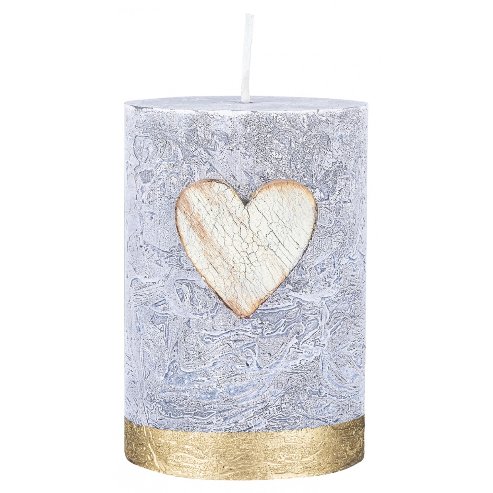 Свеча декоративная "Цилиндр Donau Home Golden Heart", 70х70х100 мм, графит
