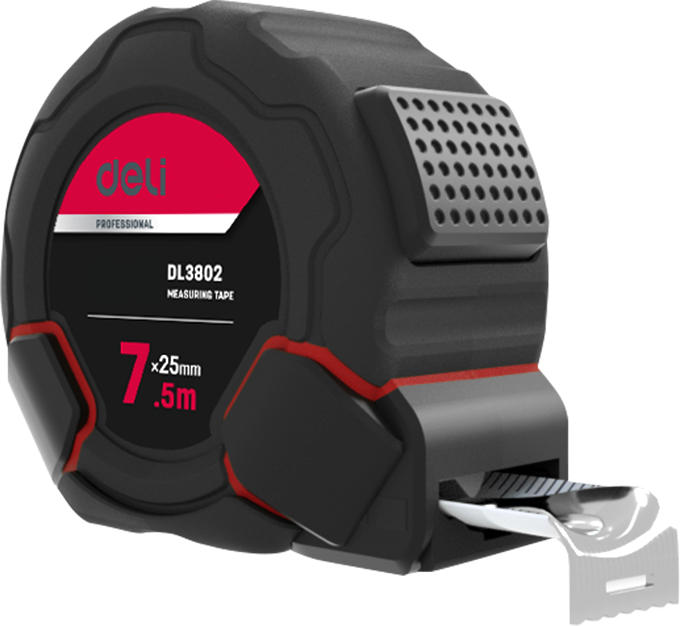 Рулетка "Deli 3802", 7,5 м, черный