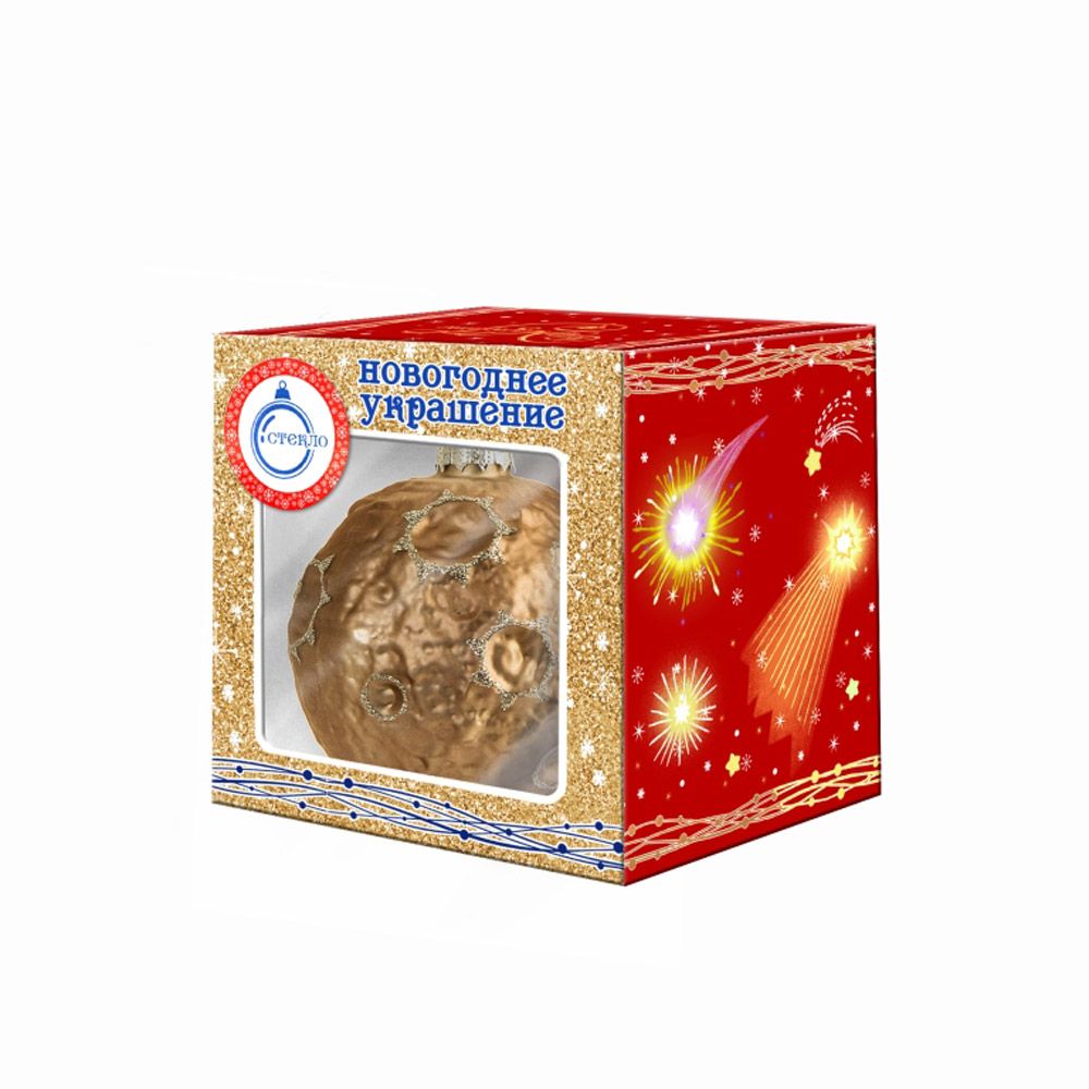 Украшение новогоднее "Луна", коричневый, серебристый - 2