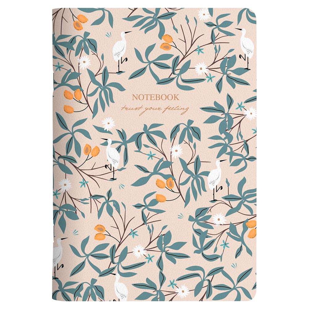 Тетрадь "Romance цапля", А5, 48 листов, клетка, скоба сбоку, разноцветный