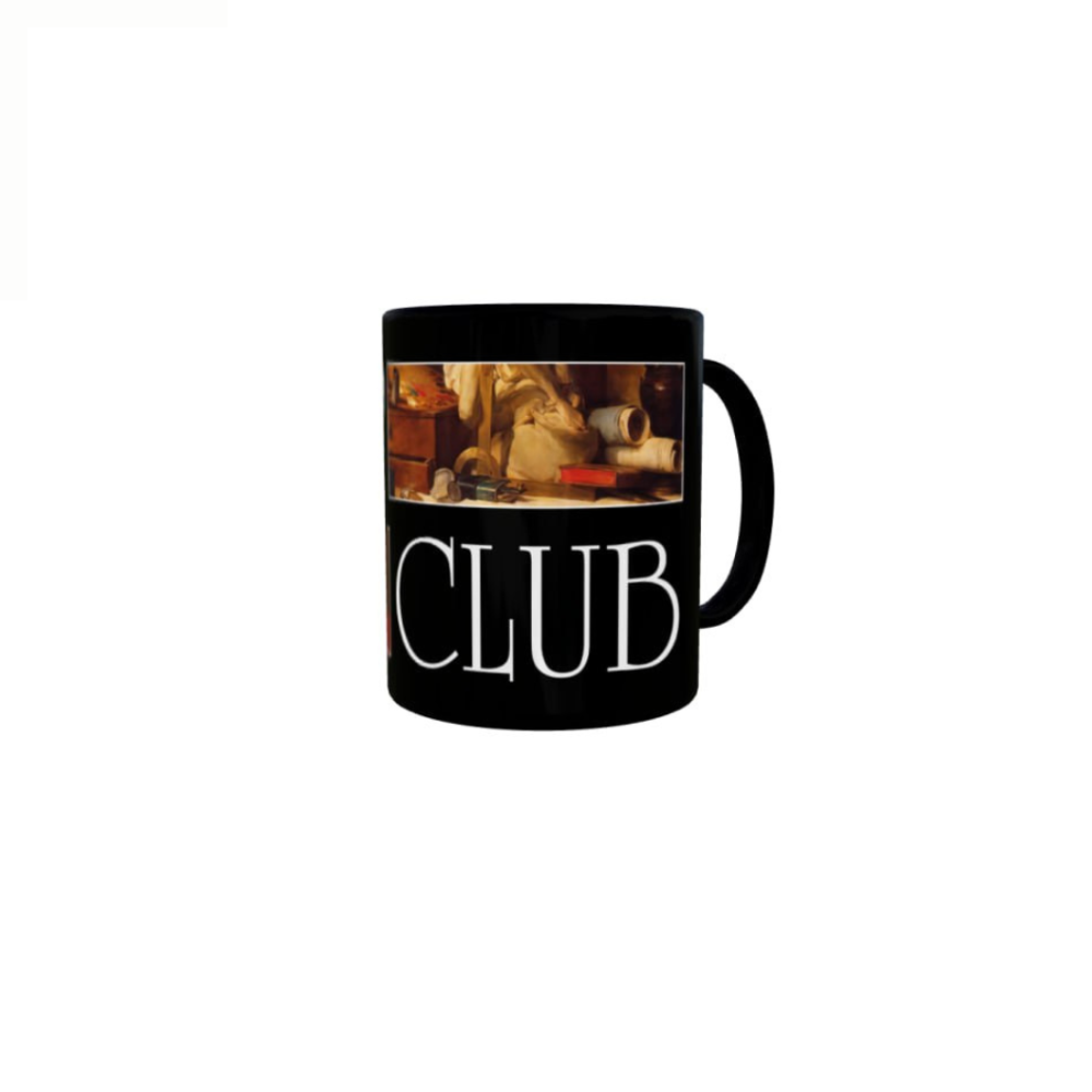 Кружка керамическая "ART CLUB. Натюрморт с атрибутами искусств. Жан-Батист Симеон", 480 мл, черный