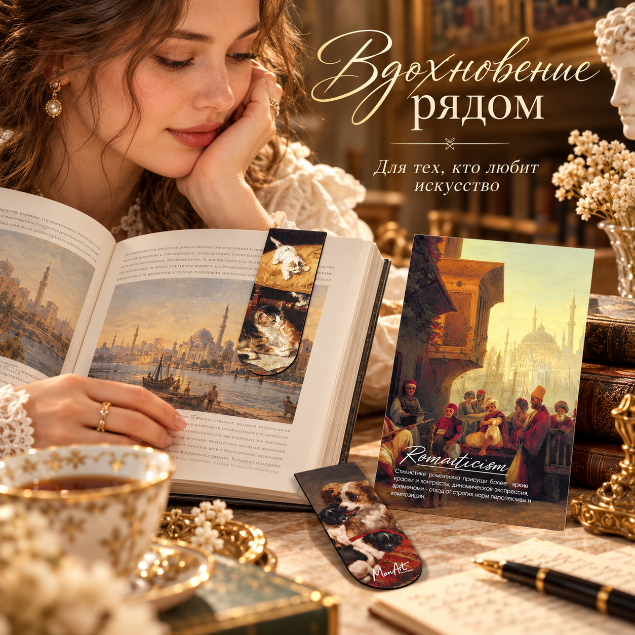 Открытка дизайнерская "Romanticism" с магнитными закладками (2 шт.) 