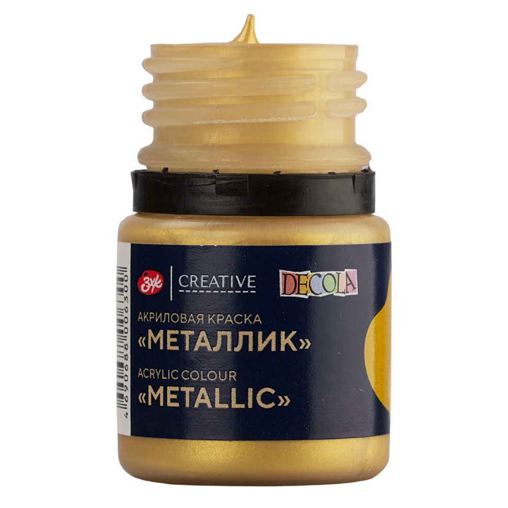 Краска акриловая металлик "Декола", 970 золото геральдик, 20 мл., банка - 4