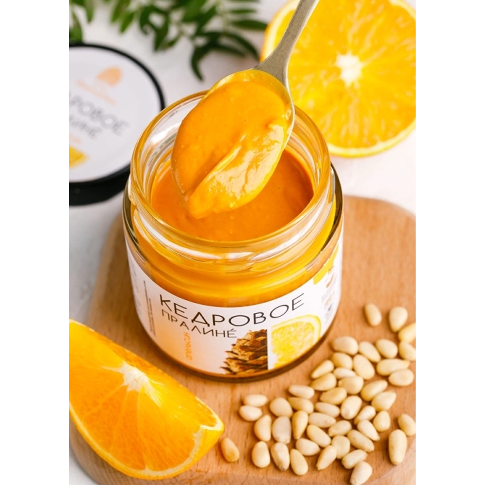 Пралине кедровое "Сибирский Кедр", 180 гр., апельсиновое